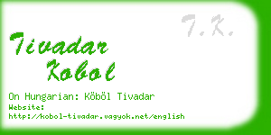 tivadar kobol business card